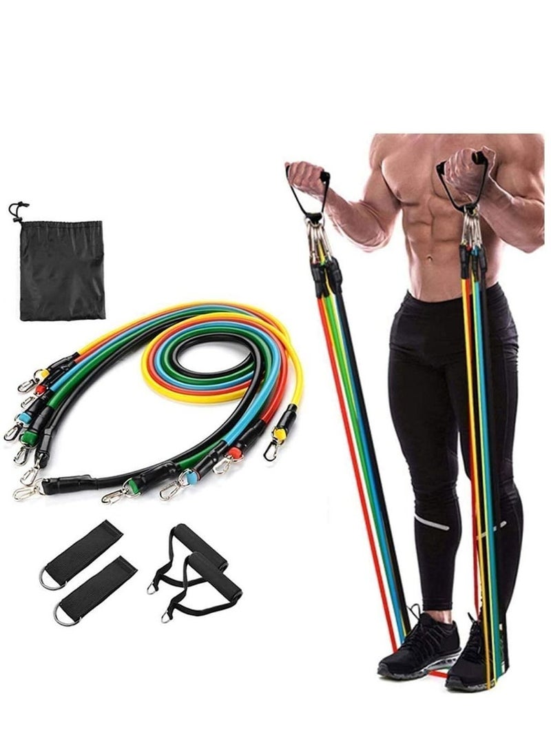 Meetion Resistance Band for Workout Resistance Band Set of 11 Resistance Band for Heavy Workout Resistance Band Foam Handle Door Anchor Pull Ankle Strap - Image 1