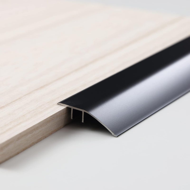 Trimold Aluminum Floor Transition Strip, Suitable for Doorways Threshold Ramp Tile Laminate Planks, Bridge The Height Between 0.2-0.5 Inch (2.9Ft x 1.7In, Matte Black) - Image 1