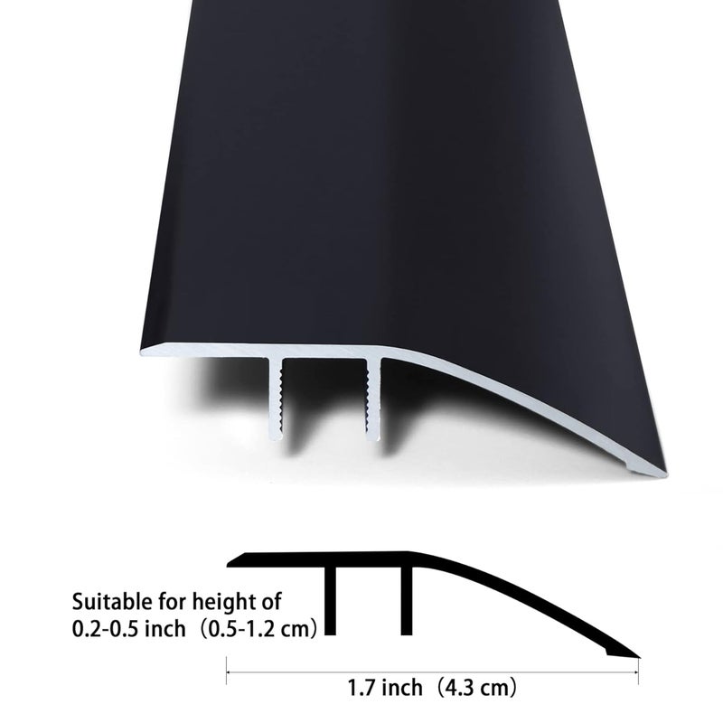 Trimold Aluminum Floor Transition Strip, Suitable for Doorways Threshold Ramp Tile Laminate Planks, Bridge The Height Between 0.2-0.5 Inch (2.9Ft x 1.7In, Matte Black) - Image 3
