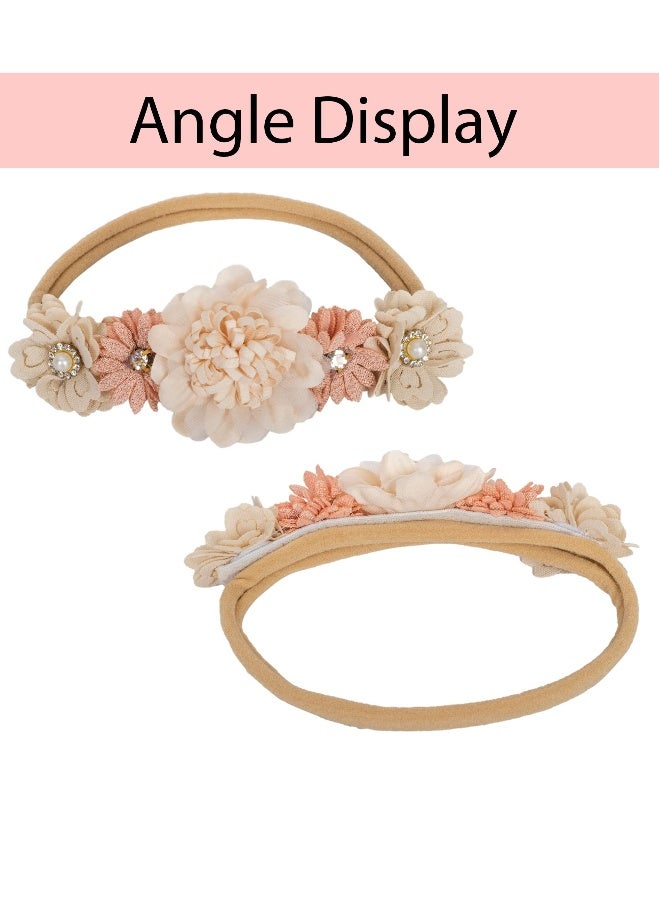 Pack Of 3 Baby Girl Flower Headbands Set - Image 2