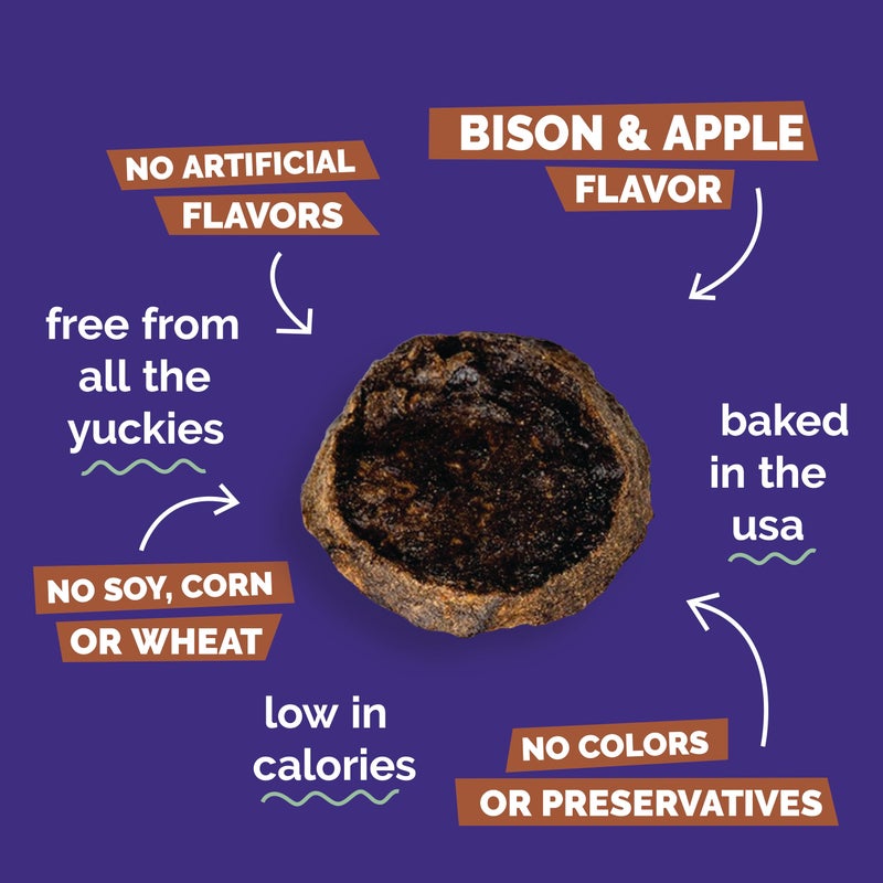 Fruitables Whole Jerky Bites, Healthy Dog Treats, Puppy Essentials, Jerky Dog Treats, Made in the USA, No Artificial Ingredients, Grilled Bison & Apple Flavor, 5oz - Image 4