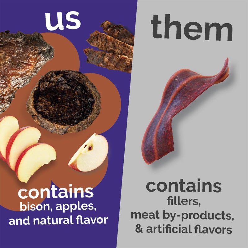 Fruitables Whole Jerky Bites, Healthy Dog Treats, Puppy Essentials, Jerky Dog Treats, Made in the USA, No Artificial Ingredients, Grilled Bison & Apple Flavor, 5oz - Image 3