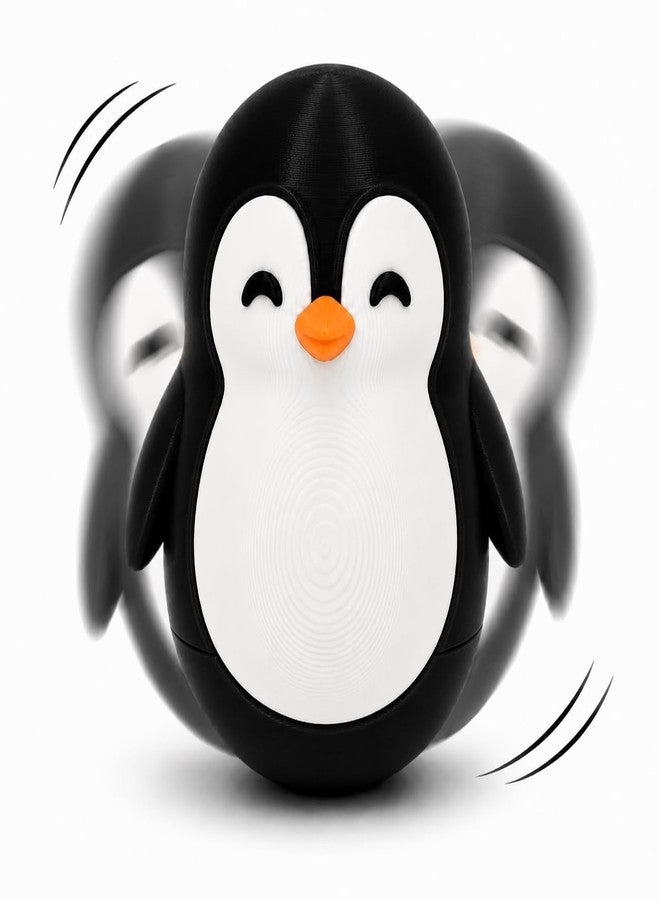 HICHISO Roly Poly Penguin Wobbler | Cute Self-Righting Penguin Desk Toy | Stress Relief Fidget Toy | Mini Penguin Collectible | Office Desk Decor & Gift (Emperor Black, 1 pc) - Image 1