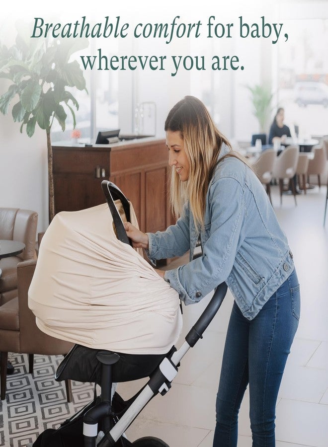 PurComfy Baby Car Seat Cover, Supersoft Bamboo Viscose Carseat Cover for Infant Boys & Girls, Breathable Multi-Use Breastfeeding Covers, Canopy for Carrier, Stroller, Shopping Cart & High Chair - Image 3