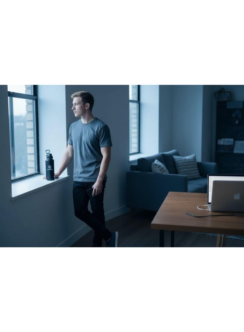 SportQ Thermal Water Bottle 1000ml SUS304 Stainless Steel – 6 Hours Hot & 12 Hours Cold Insulated – Leak Proof with Strong Handle – Suitable for Gym, Trips, School - Image 4