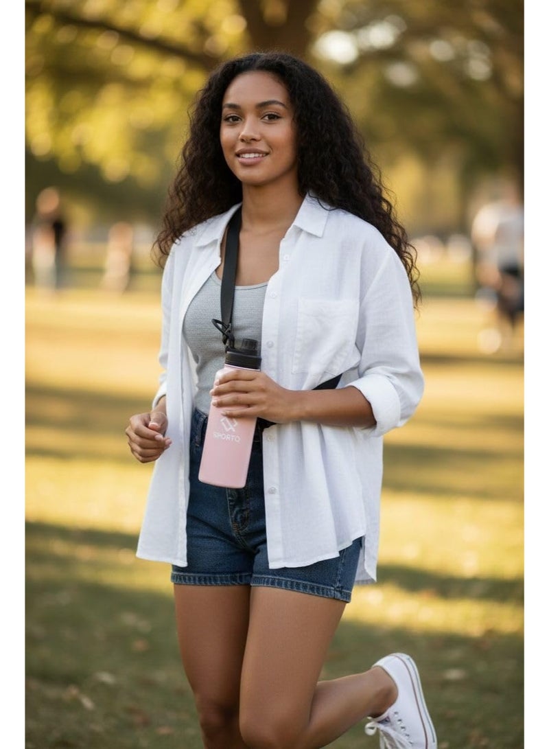 SportQ Thermal Water Bottle 1000ml SUS304 Stainless Steel – 6 Hours Hot & 12 Hours Cold Insulated – Leak Proof with Strong Handle – Suitable for Gym, Trips, School - Image 5