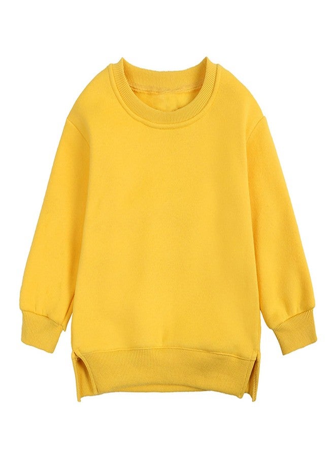 Mud Kingdom Baby Kids Sweatshirt Crew Neck Pullover Casual Plain Yellow 18-24 Months - Image 1