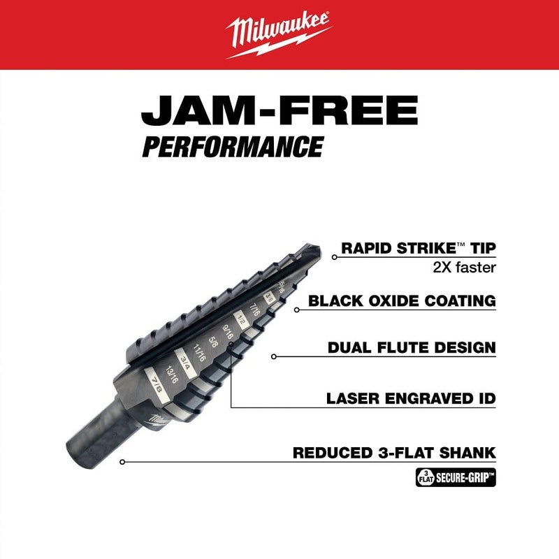 Milwaukee 48-89-9221 3 Piece Step Drill Bit Set - Image 2