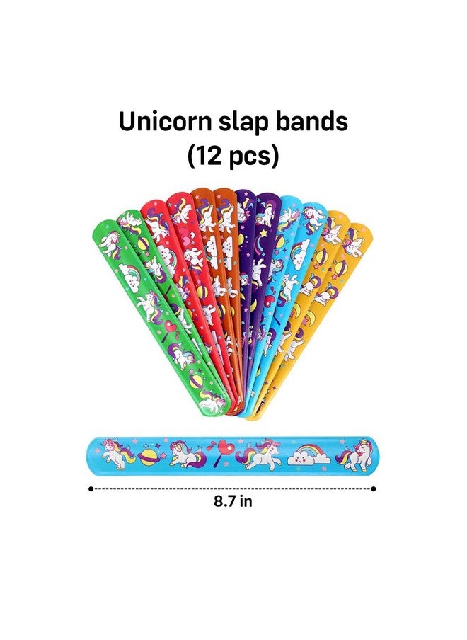 Party Propz Party Propz Unicorn Return Gifts for Kids - 12 Pcs Unicorn Slap Bracelet for Kids | Best Birthday Return Gifts for Kids | Wrist Band for Kids | Slap Bands for Kids Return Gift | Scale Band for Kids  - Image 2
