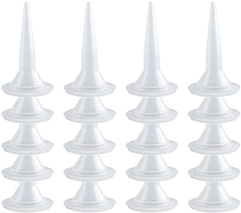 Caulking Gun Nozzles 25 Pack White Soft Rubber Reusable Universal Fit Tips - Durable Weather-Resistant for Indoor Outdoor DIY Repairs - Image 1