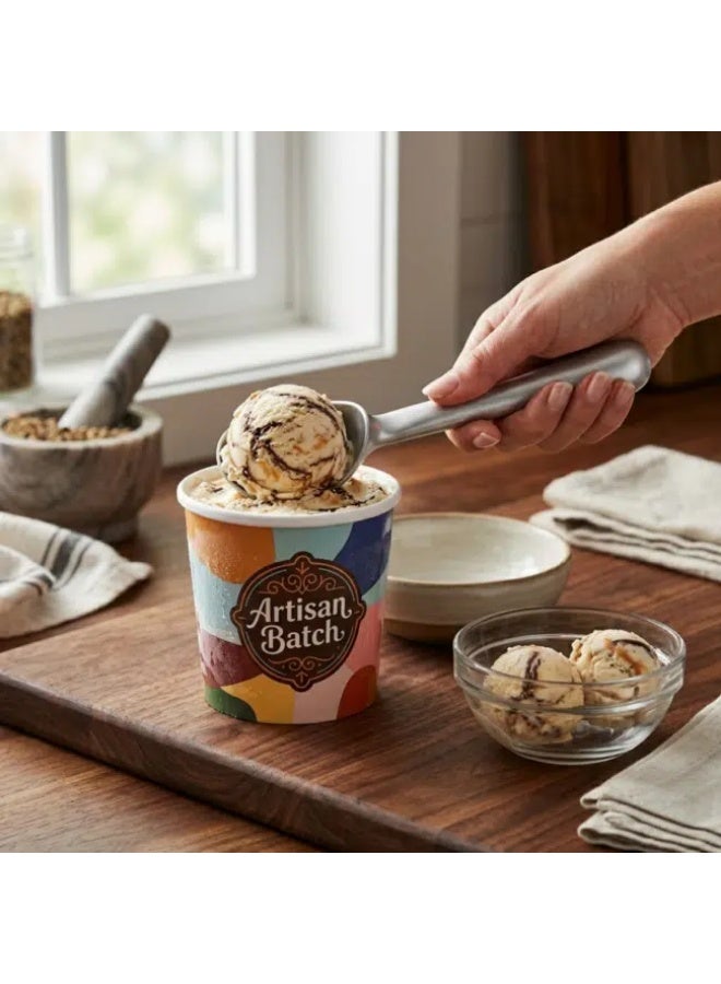 Stainless Steel Ice Cream Scoop – Heavy Duty Dessert Scooper with Ergonomic Handle - Image 2
