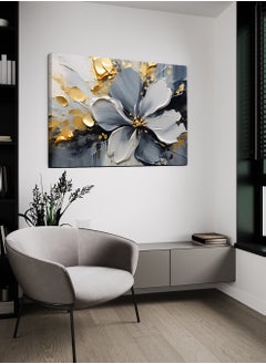 LOWHA Canvas Wall Art Stretched Over Wooden Frame with Flower Abstract Painting  - Image 3
