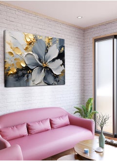 LOWHA Canvas Wall Art Stretched Over Wooden Frame with Flower Abstract Painting  - Image 2