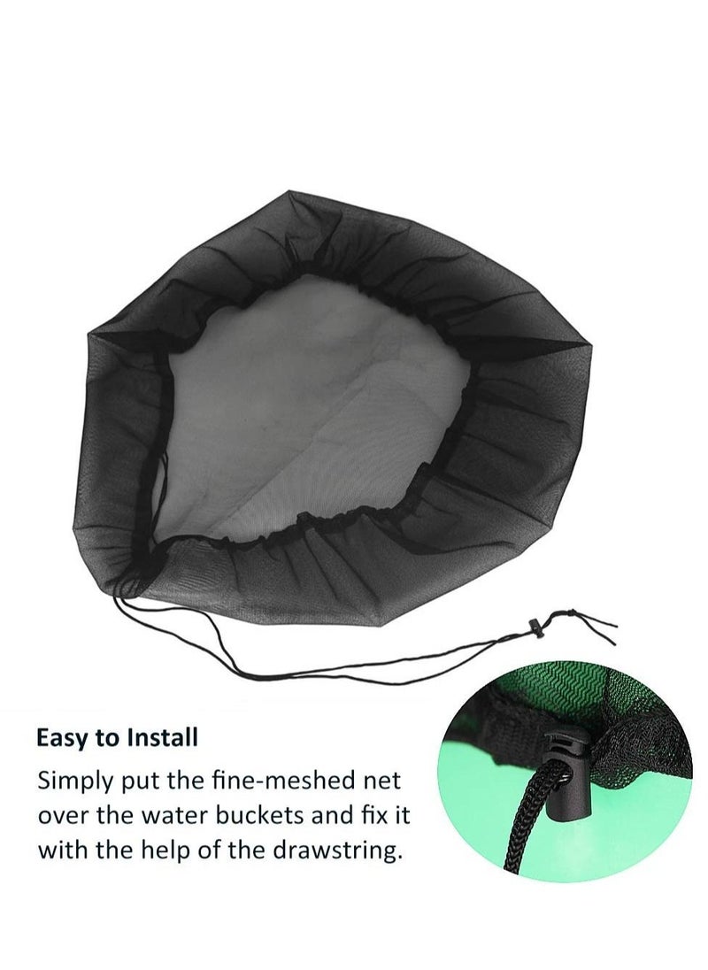 KASTWAVE Mesh Cover for Rain Barrels 4pcs 39in Rain Barrel Netting with Drawstring for Keeping Fallen Leaves and Debris Out of Your Rain Barrel Water Collection Buckets  - Image 4