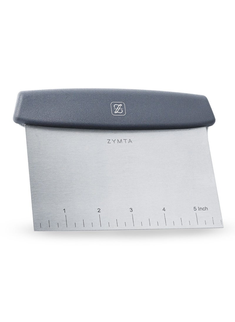 ZYMTA cutter for Bread and Pizza Dough, Stainless Steel Metal Good Grips Bench Scraper Chopper, Great as Dough, Multipurpose Kitchen Utensil for Flat Top Griddle, Commercial Quality  - Image 2