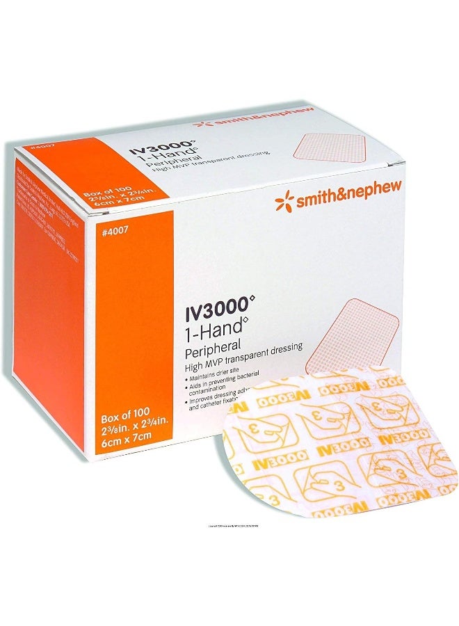 IV3000 سميث ونيو 1-يد ضمادات شفافة عبوة من 10 (2-3/8x2-3/4 بوصة)