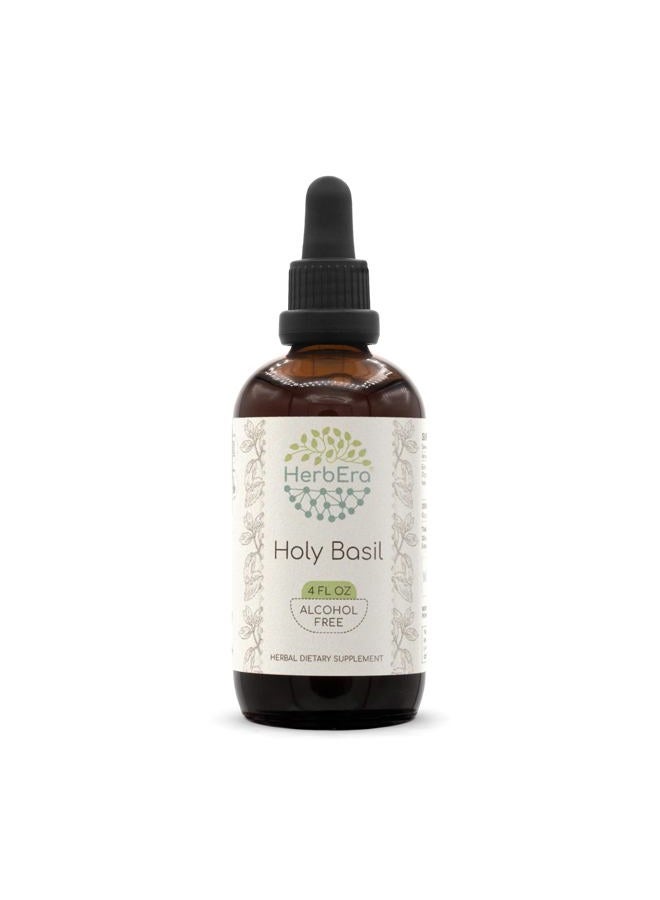 HerbEra Holy Basil B120 Alcohol-Free Herbal Extract, Concentrated Liquid Drops, Ocimum Tenuiflorum, Herb Herbal, Extract, Super-Concentrated, Holy Basil (Ocimum Tenuiflorum) Dried Herb (4 fl oz) - Image 1