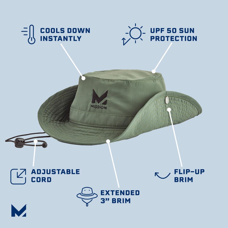MISSION Cooling Bucket Hat, Bronze Green - Unisex Wide-Brim Hat for Men & Women - Lightweight, Foldable & Durable - Cools Up to 2 Hours - UPF 50 Sun Protection - Machine Washable - Image 2