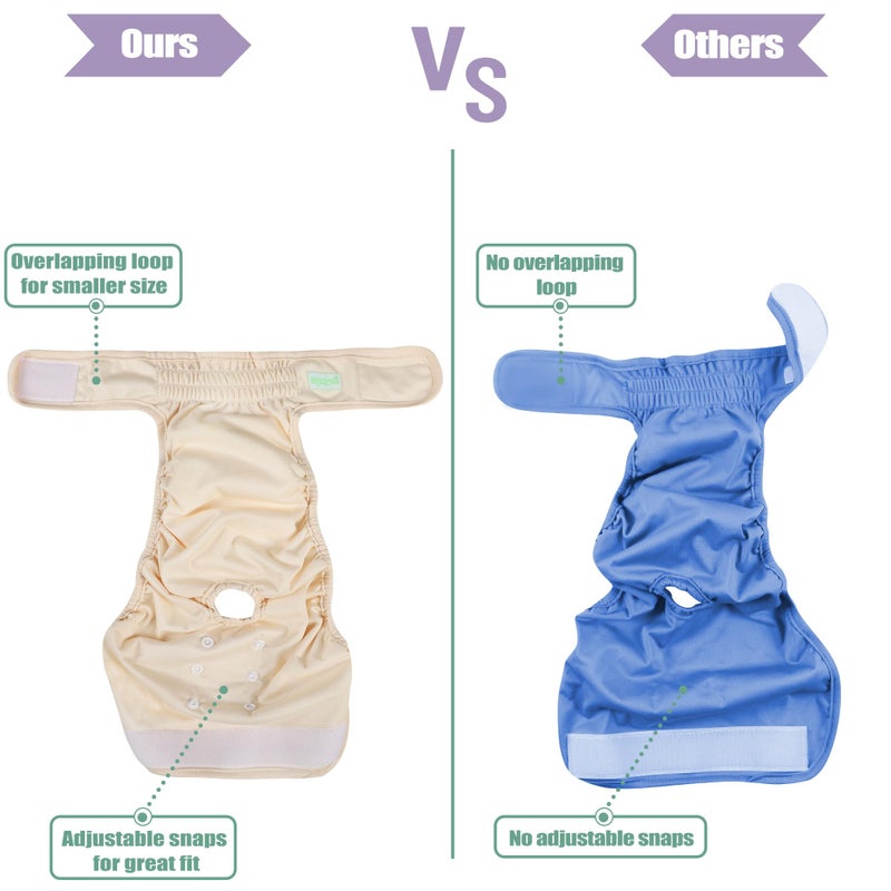 wegreeco Washable Reusable Premium Dog Diapers, Pack of 3, Small Dog Puppy & Doggy Diapers Female, Dog Period Panties Diapers Female in Heat Small - Image 4