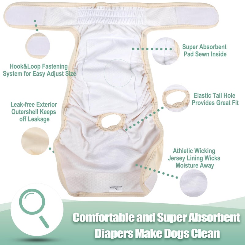 wegreeco Washable Reusable Premium Dog Diapers, Pack of 3, Small Dog Puppy & Doggy Diapers Female, Dog Period Panties Diapers Female in Heat Small - Image 5