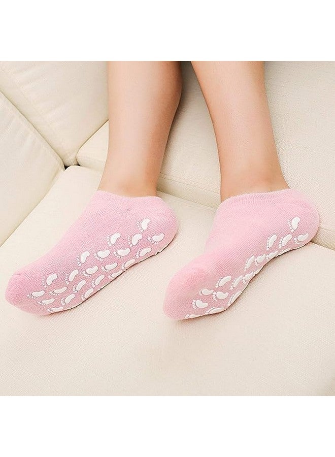 Zekista Anti Crack Silicone Heel Socks for Men & Women - Half-Length Foot Protector for Heel Pain, Cracks & Dryness - Reusable Moisturizing Socks (Multicolor, 1 Pair) - Image 2