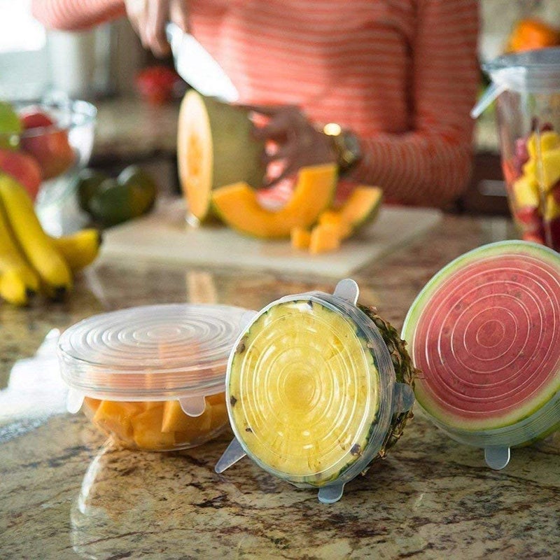 Debire Microwave Safe Silicone Stretch Lids Flexible Covers, Medium, Set of 6 - Image 2