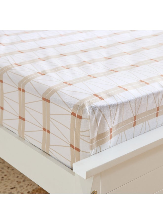 Home Box Malta Lattice Printed Cotton King Flat Sheet - 240x260 cm  - Image 1