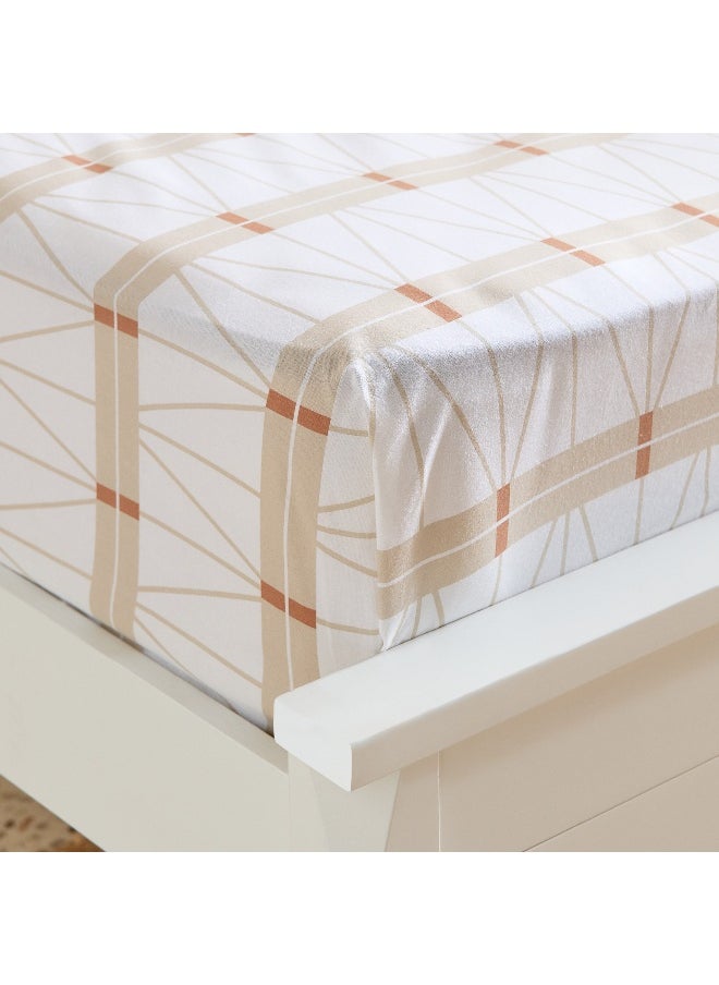 Home Box Malta Lattice Printed Cotton King Flat Sheet - 240x260 cm  - Image 4