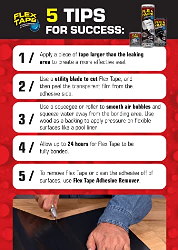 Flex Tape, Mini, Clear, Original Thick Flexible Rubberized Waterproof Tape - Seal and Patch Leaks, Works Underwater, Indoor Outdoor Projects - Home RV Roof Plumbing and Pool Repairs - Image 3