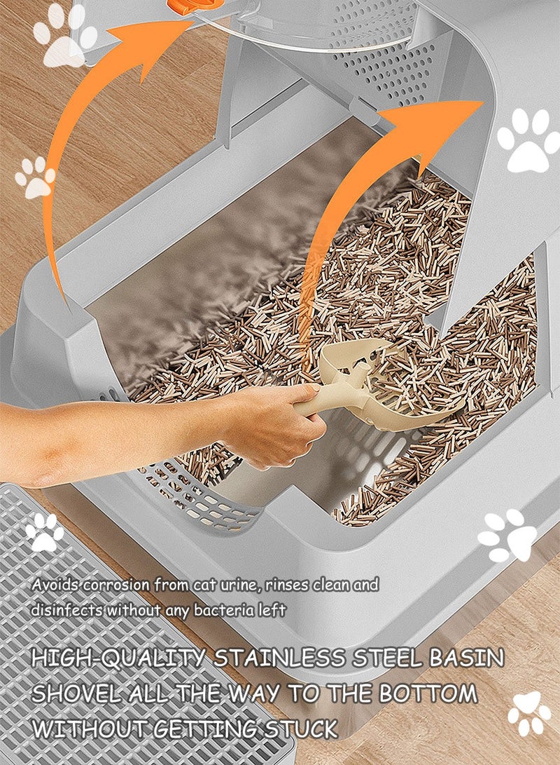 كيدل الأبحاث المتعلقة ب غير القابل للصدأ مربع القمامة القط مع غطاء - Image 2