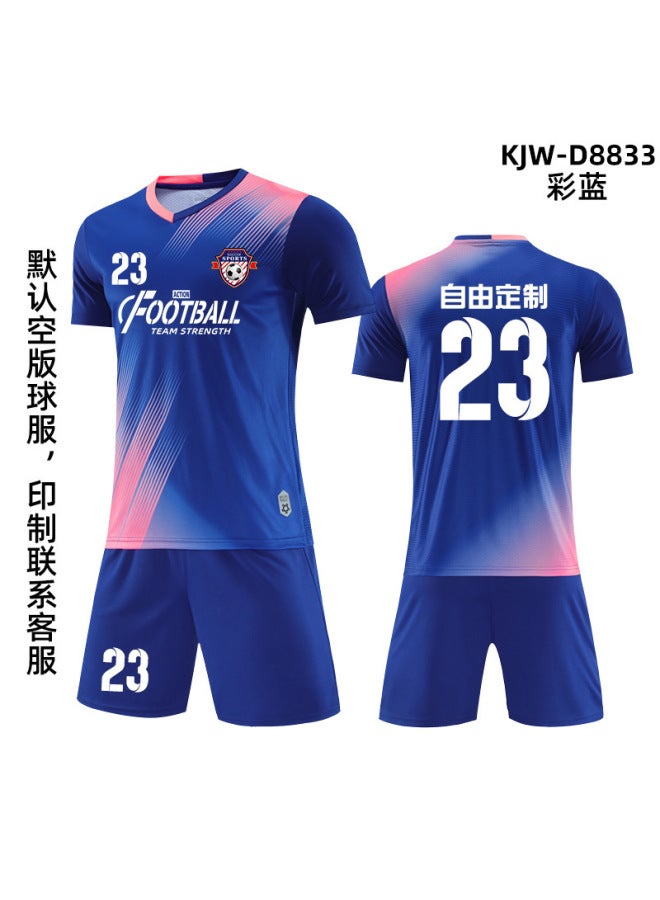 8833 Color Blue Short Sleeve Football Jersey - Image 1