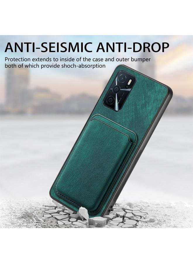 اس-توب جراب هاتف مغناطيسي مع حقيبة بطاقات جلدية كلاسيكية لهاتف OPPO Reno6 Pro+ - Image 5