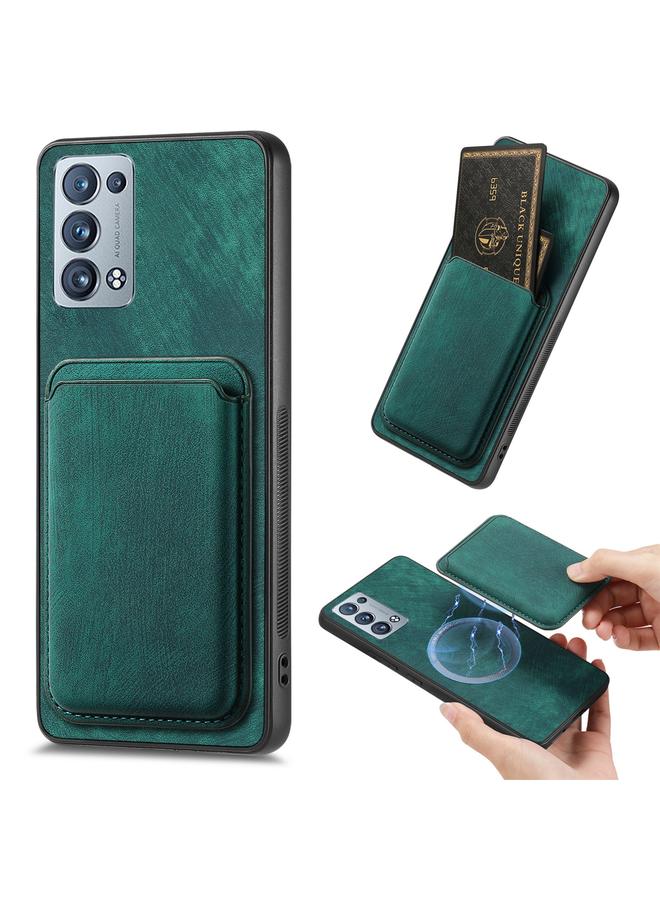 اس-توب جراب هاتف مغناطيسي مع حقيبة بطاقات جلدية كلاسيكية لهاتف OPPO Reno6 Pro+ - Image 1