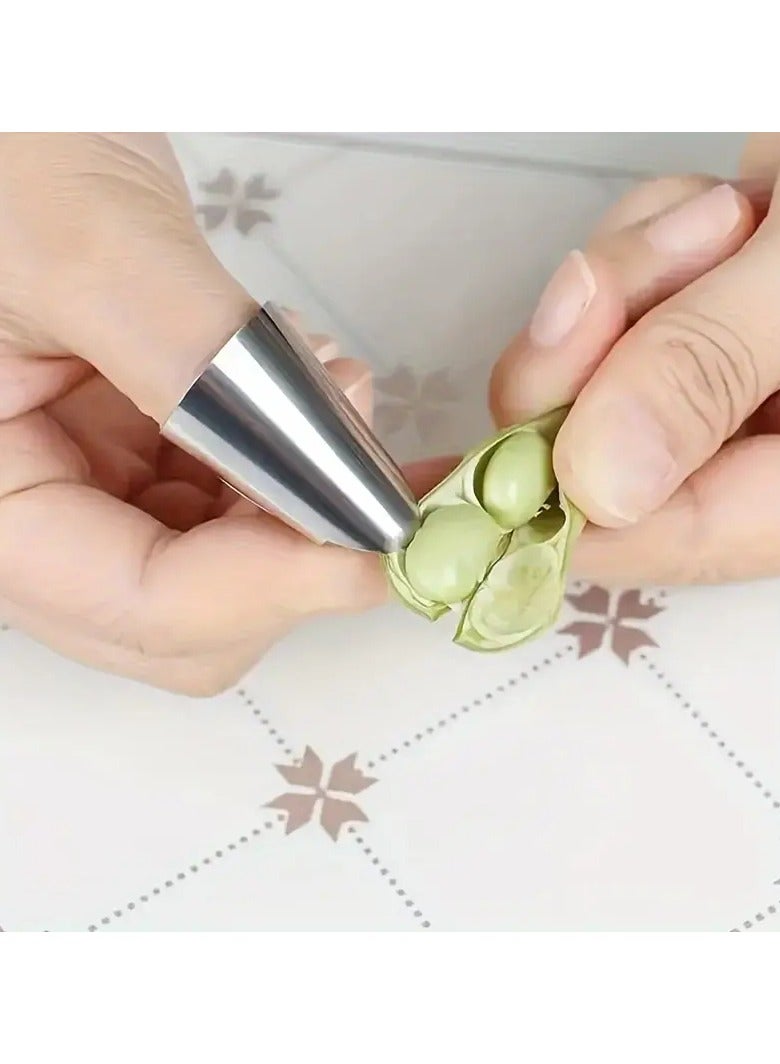 Goolsky 4pcs Iron Finger Covers for Vegetable Picking Garlic Peeling & Edamame Pinching Protective Thumb Finger Protectors Iron Nails, Finger Protector  - Image 5