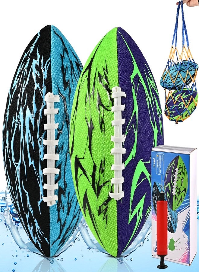 Faburo Pool Football & Water Football 2 Pack | 10.6in Oversized Beach Toys with Enhanced 3-Layer Grip | for Swimming Pool, Beach Games & Family Fun | Includes Pump, Net Bag & Gift Box (Kids Ages 8-12) - Image 1