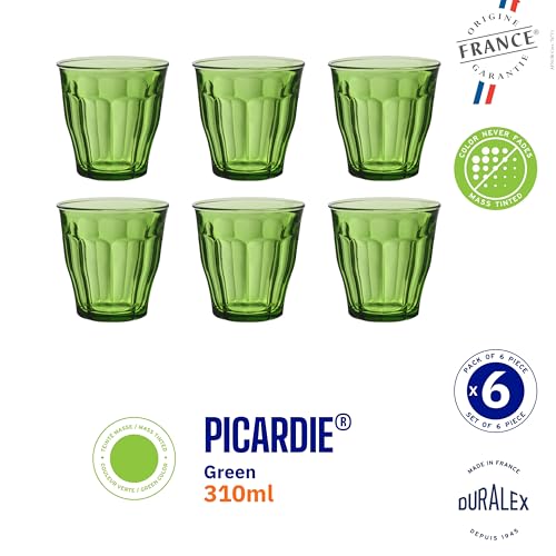 Duralex France Picardie Green Tempered Glass Tumbler 310 ML Set of 6 Glasses | 3X Stronger & Durable | Microwave & Dishwasher Safe | Ultra Scratch-Resistant | Stylish & Giftable Drinking Glass - Image 5
