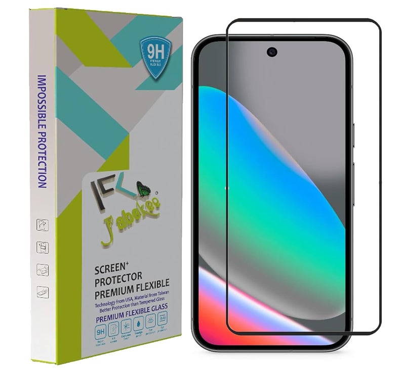 FabeKee 1 Pack Tempered Glass Screen Protector Compatible For Google Pixel 10 / Google Pixel 10 Pro / Google Pixel 9 / Google Pixel 9 Pro Black Cellphone With Edge To Edge Coverage And Easy Installation Kit - Image 1