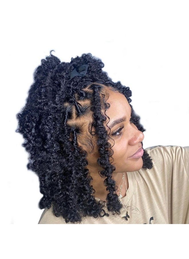Beverlee - Butterfly Locs Crochet Hair Short 6 Packs Black Crochet Bob Hair 12 Inch Messy Distressed Faux Locs Crochet Braids Pretwisted Soft Locs Hair For Women 1B… - Image 1