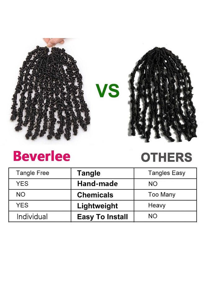 Beverlee - Butterfly Locs Crochet Hair Short 6 Packs Black Crochet Bob Hair 12 Inch Messy Distressed Faux Locs Crochet Braids Pretwisted Soft Locs Hair For Women 1B… - Image 1