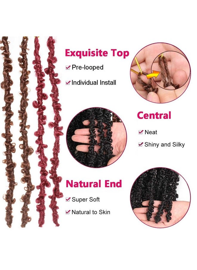 Beverlee - Butterfly Locs Crochet Hair Short 6 Packs Black Crochet Bob Hair 12 Inch Messy Distressed Faux Locs Crochet Braids Pretwisted Soft Locs Hair For Women 1B… - Image 1