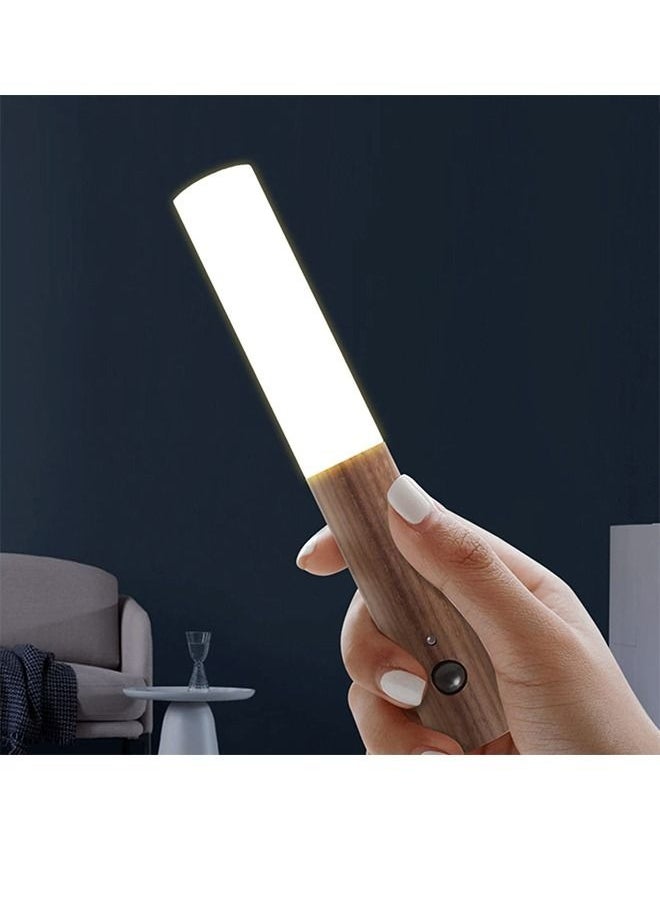 MIXDE Motion Sensor Night Lights Magnet Body Sensor Hallway, Rechargeable Led Light Portable Stairway, Wooden Wall Sconce Battery Powered Cabinet Lights  - Image 3