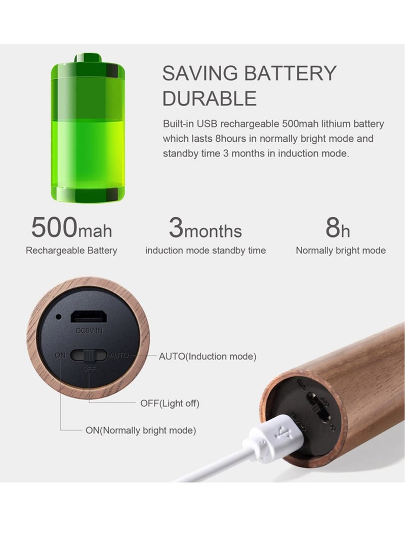 Motion Sensor Night Lights Magnet Body Sensor Hallway, Rechargeable Led Light Portable Stairway, Wooden Wall Sconce Battery Powered Cabinet Lights