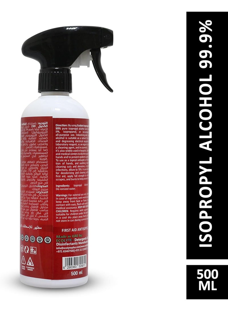 ECOLYTE+ Isopropyl Alcohol 99.9% Disinfectant - 500 ml - Image 2