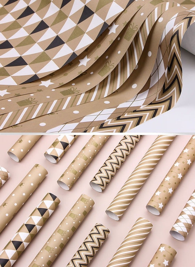 ZCM-HAPPY Premium Gift Wrapping Set with Double-Sided Tape, Decorative Ropes and Stickers - Elegant Luxury Wrapping Paper Kit for All Occasions - Image 4