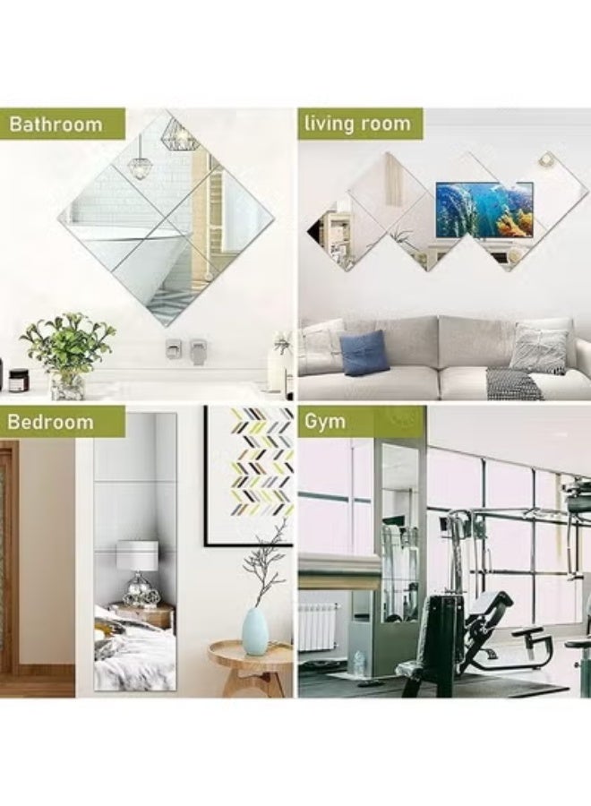 Beauenty Full Dimension Wall Mirror Set 30 x 30 cm 4 Pieces Without Frame Self-adhesive Makeup Mirror for Door and Base for Bedroom and Living Room - Image 4