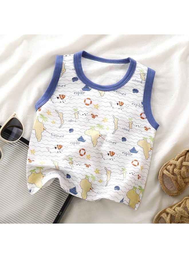 Children's Vest Cotton New Summer Boys Thin Girls Bottoming Baby Sleeveless 2025t Shirt Children's Clothing