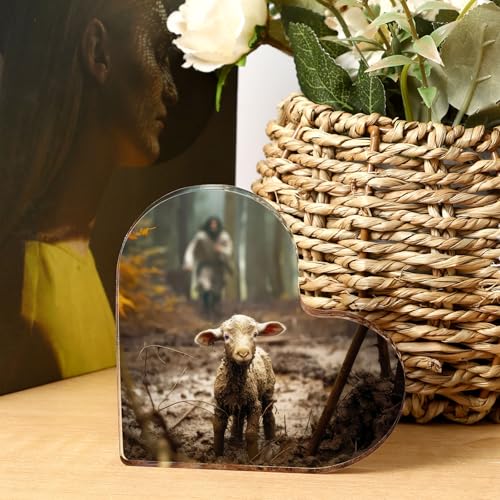 Ploceiny "Christian Appreciation Gifts For Women Plaque - Inspirational Jesus and Lamb Decor, Spiritual Gift for Women, Ideal for Birthdays, Baptism, or Home Decorations, Perfect for Mom, Sister, Friend, or Coworker, Religious Keepsake for Females" (4"x4")D-239 - Image 4