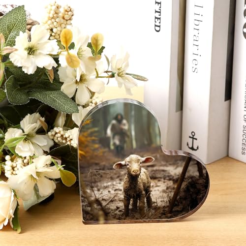 Ploceiny "Christian Appreciation Gifts For Women Plaque - Inspirational Jesus and Lamb Decor, Spiritual Gift for Women, Ideal for Birthdays, Baptism, or Home Decorations, Perfect for Mom, Sister, Friend, or Coworker, Religious Keepsake for Females" (4"x4")D-239 - Image 5