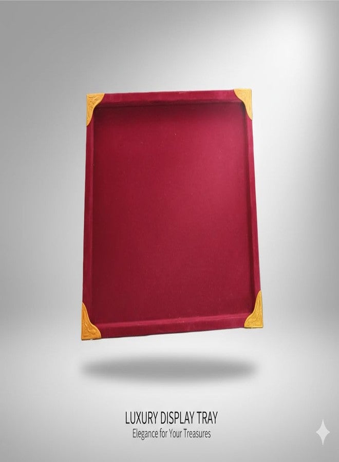SENTONI Velvet Jewellery Finding Beading Tray Finding Display Organiser Perfect for Necklaces and Bracelets Jewellery Cosmetic Organizer Tray 12x9 Inch Pack of 2 -Maroon - Image 4