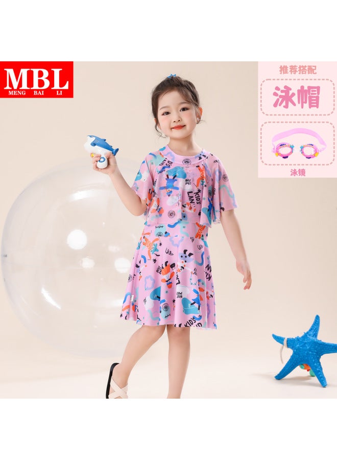 Children's Swimsuit Girls Summer  New Swimsuit Small And Medium-sized Kidsren's Style Girl One-piece Princess Skirt Cartoon Suit